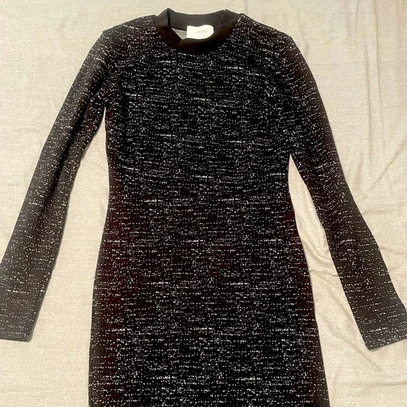 Just Female | Dresses | Just Female Black And White Jersey Knit Long Sleeve  Dress | Poshmark